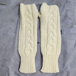 Cream Arm Warmer Gloves